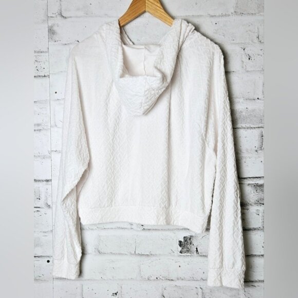Victoria Secret On Point White Terrycloth Cropped Zip-Up Hoodie - Picture 2 of 9